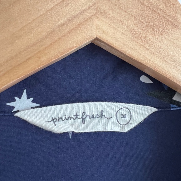 PRINTFRESH evil eye navy blue print sleep shirt / size M - Picture 3 of 6